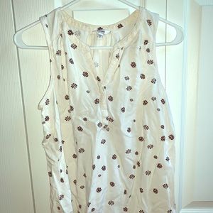 White tank top with black flowers